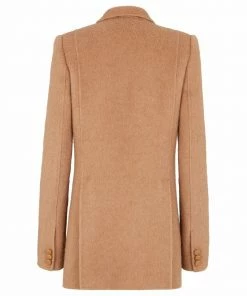 Fendi knitted camel-hair peacoat