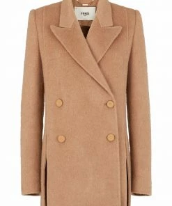 Fendi knitted camel-hair peacoat