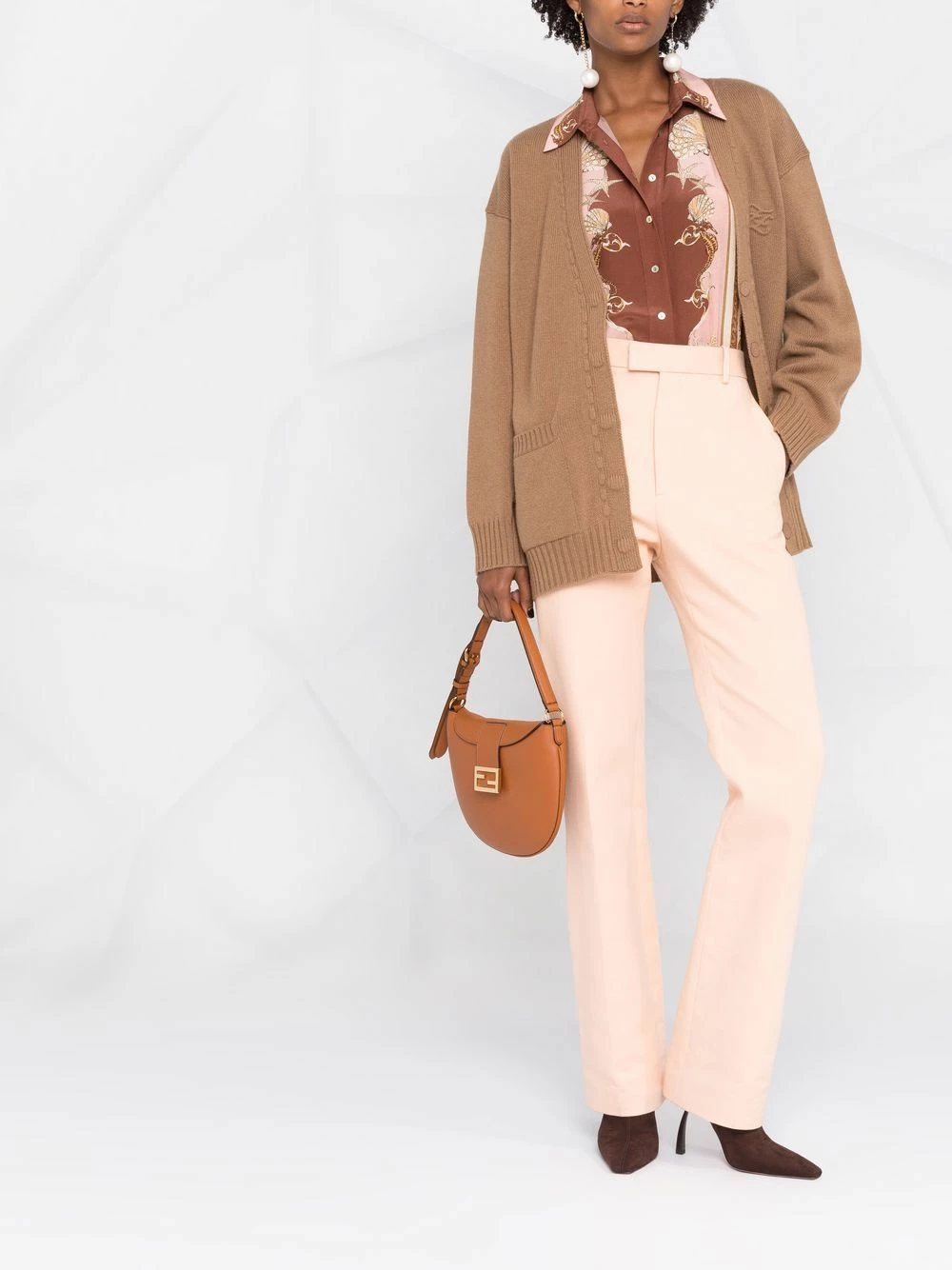 Buy π Fendi V neck cashmere cardigan cardigans of women π 4 Fendi V-neck cashmere cardigan