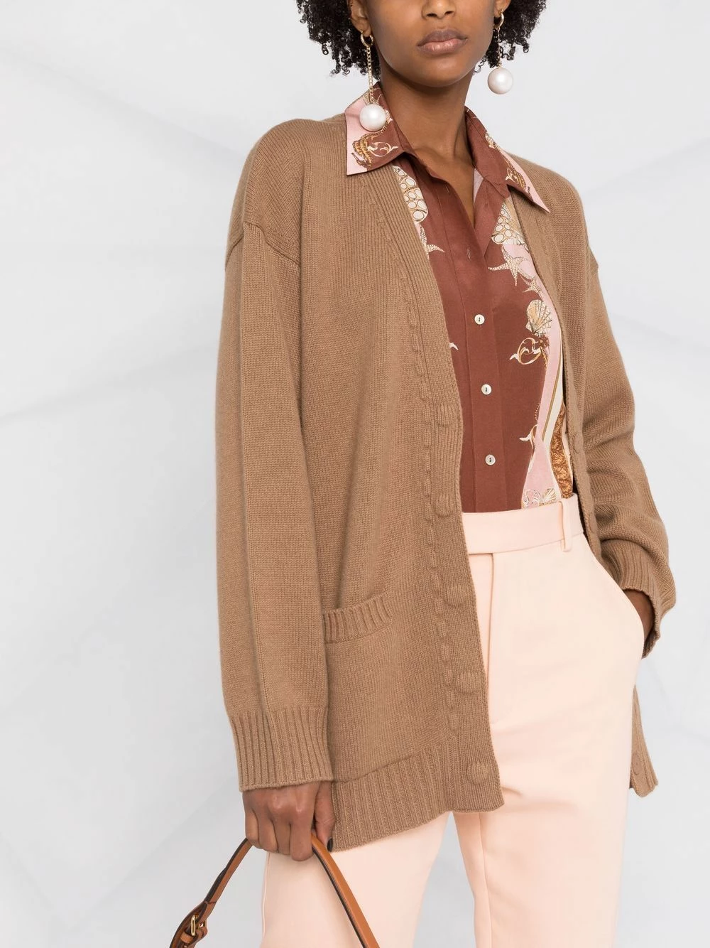 Buy π Fendi V neck cashmere cardigan cardigans of women π 7 Fendi V-neck cashmere cardigan