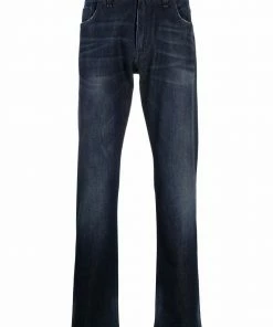 Fendi logo-embroidered straight-leg jeans