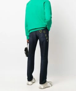 Fendi logo-embroidered straight-leg jeans