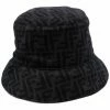 Discount ❤️ Fendi Monogram print wool bucket hat hats of men 🔔 2 Fendi monogram-print wool bucket hat