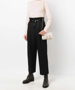 Fendi cropped long-sleeve knitted top