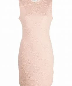 Fendi round neck sleeveless mini dress