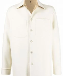 Fendi long-sleeve cashmere shirt jacket