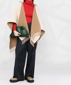 Fendi fringed hooded poncho