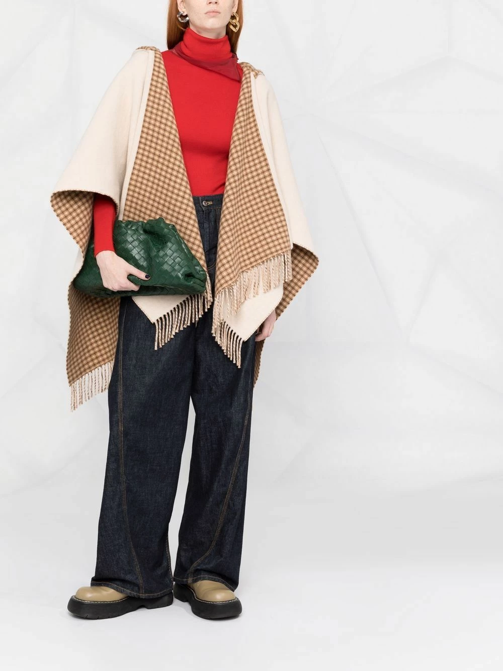 Best deal β€οΈ Fendi Fringed hooded poncho capes of women π 4 Fendi fringed hooded poncho