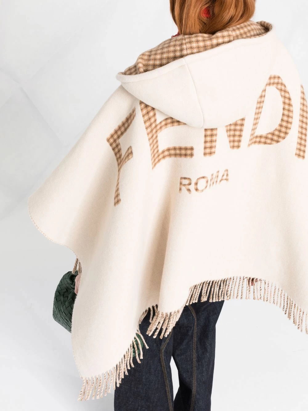 Best deal β€οΈ Fendi Fringed hooded poncho capes of women π 5 Fendi fringed hooded poncho