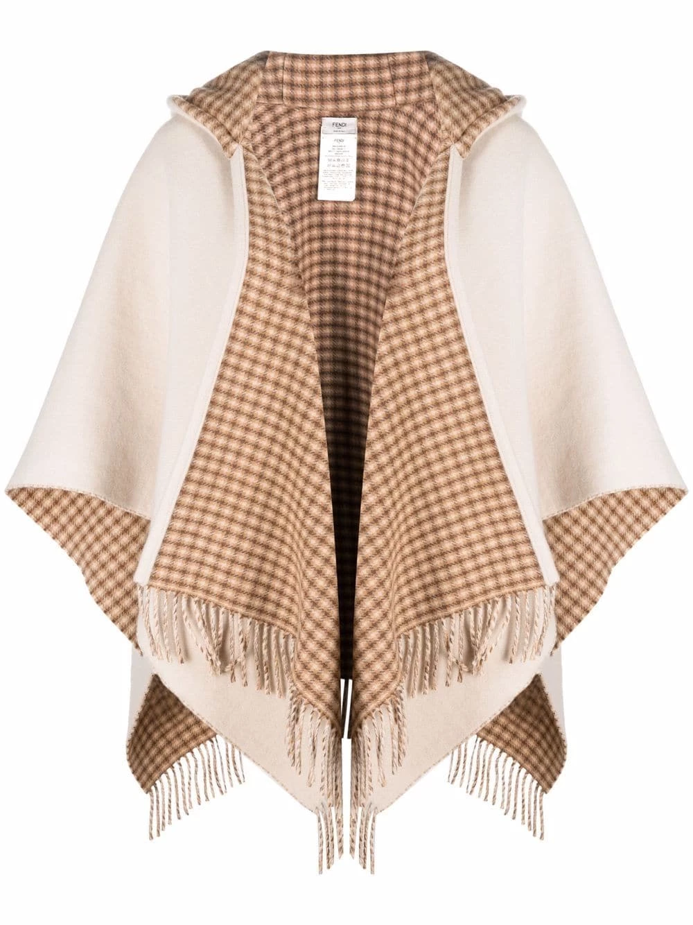 Best deal β€οΈ Fendi Fringed hooded poncho capes of women π 3 Fendi fringed hooded poncho