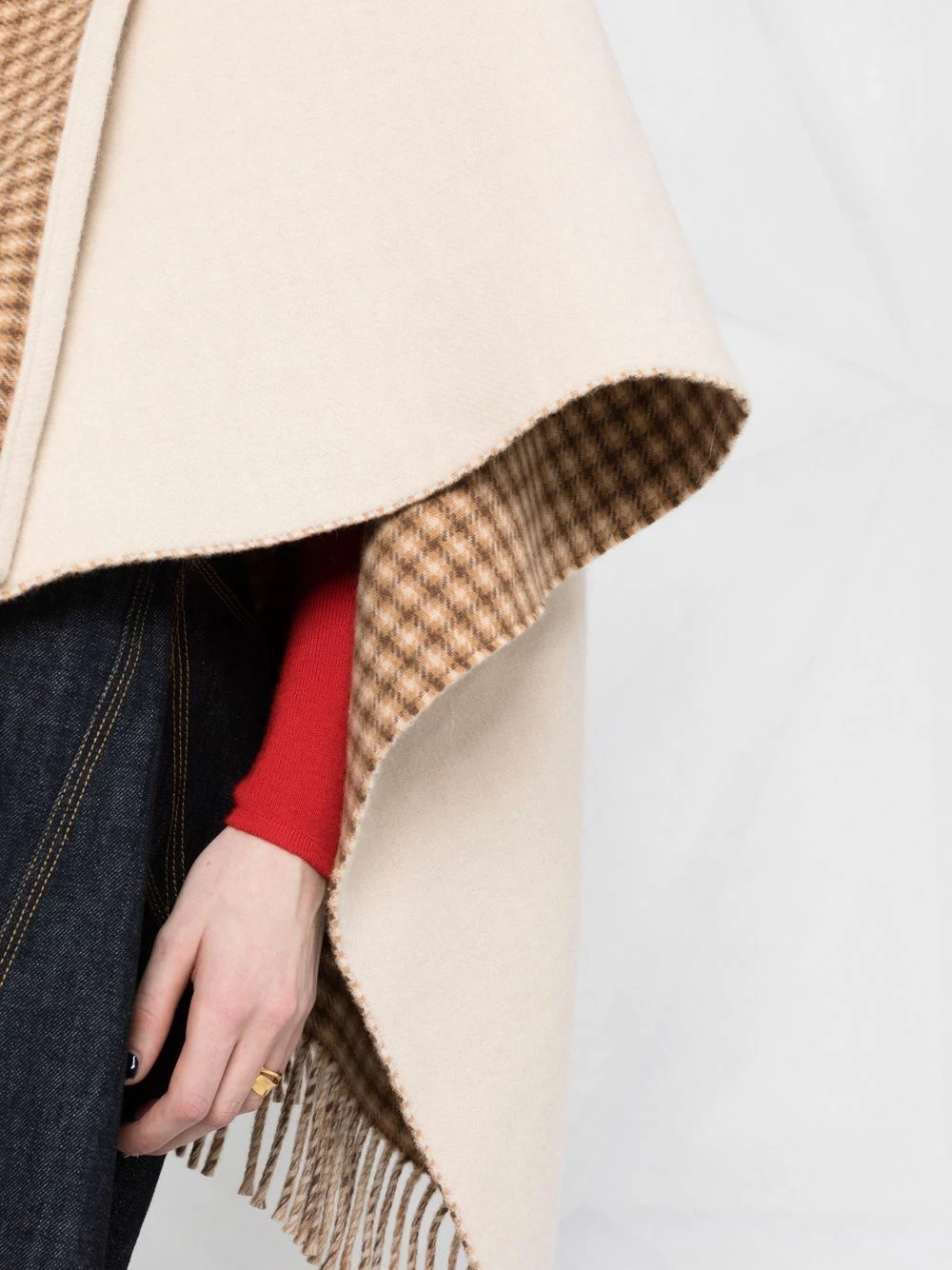 Best deal β€οΈ Fendi Fringed hooded poncho capes of women π 7 Fendi fringed hooded poncho