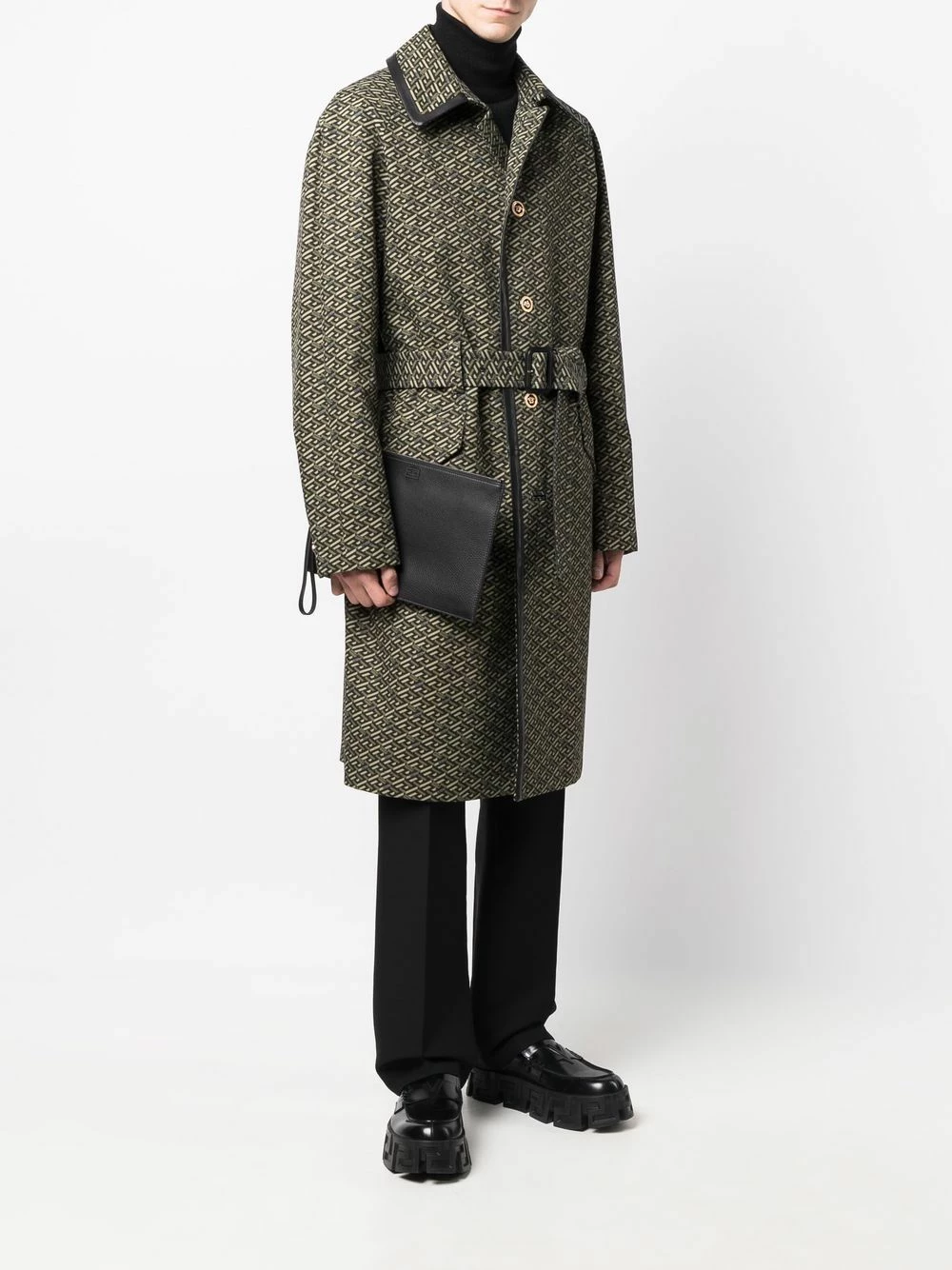 Outlet π Fendi Embossed logo clutch bag clutch bags of men π 4 Fendi embossed-logo clutch bag