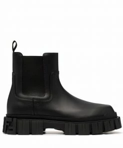 Fendi leather slip-on ankle boots