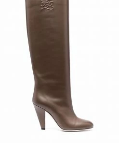 Fendi FF Karligraphy-motif boots