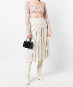 Fendi Karligraphy pleated silk skirt