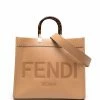Wholesale π Fendi Sunshine logo debossed leather tote tote bags of women π 2 Fendi Sunshine logo-debossed leather tote