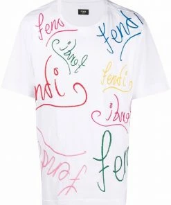 Fendi x Noel Fielding logo-embroidered short-sleeve T-shirt