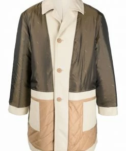 Fendi reversible panelled coat