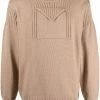 Fendi flap-pocket ribbed-knit jumper