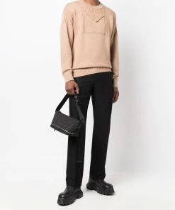 Fendi flap-pocket ribbed-knit jumper
