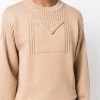 Fendi flap-pocket ribbed-knit jumper