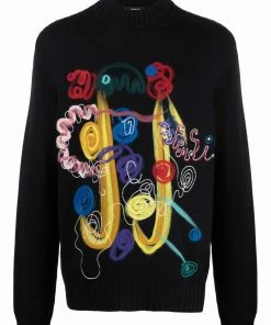 Fendi x Noel Fielding abstract print knitted jumper