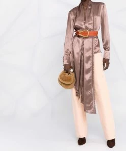 Fendi scarf-collar satin shirt