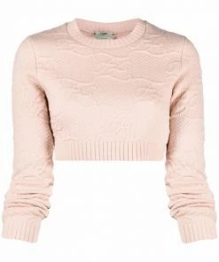 Fendi Karligraphy cropped jumper