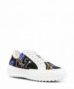 Fendi neon logo-print trainers