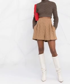 Fendi high neck cropped jumper