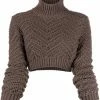 Brand new π Fendi High neck cropped jumper knitted sweaters of women π 2 Fendi high neck cropped jumper