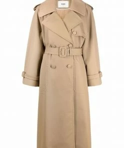 Fendi belted-waist double-breasted coat