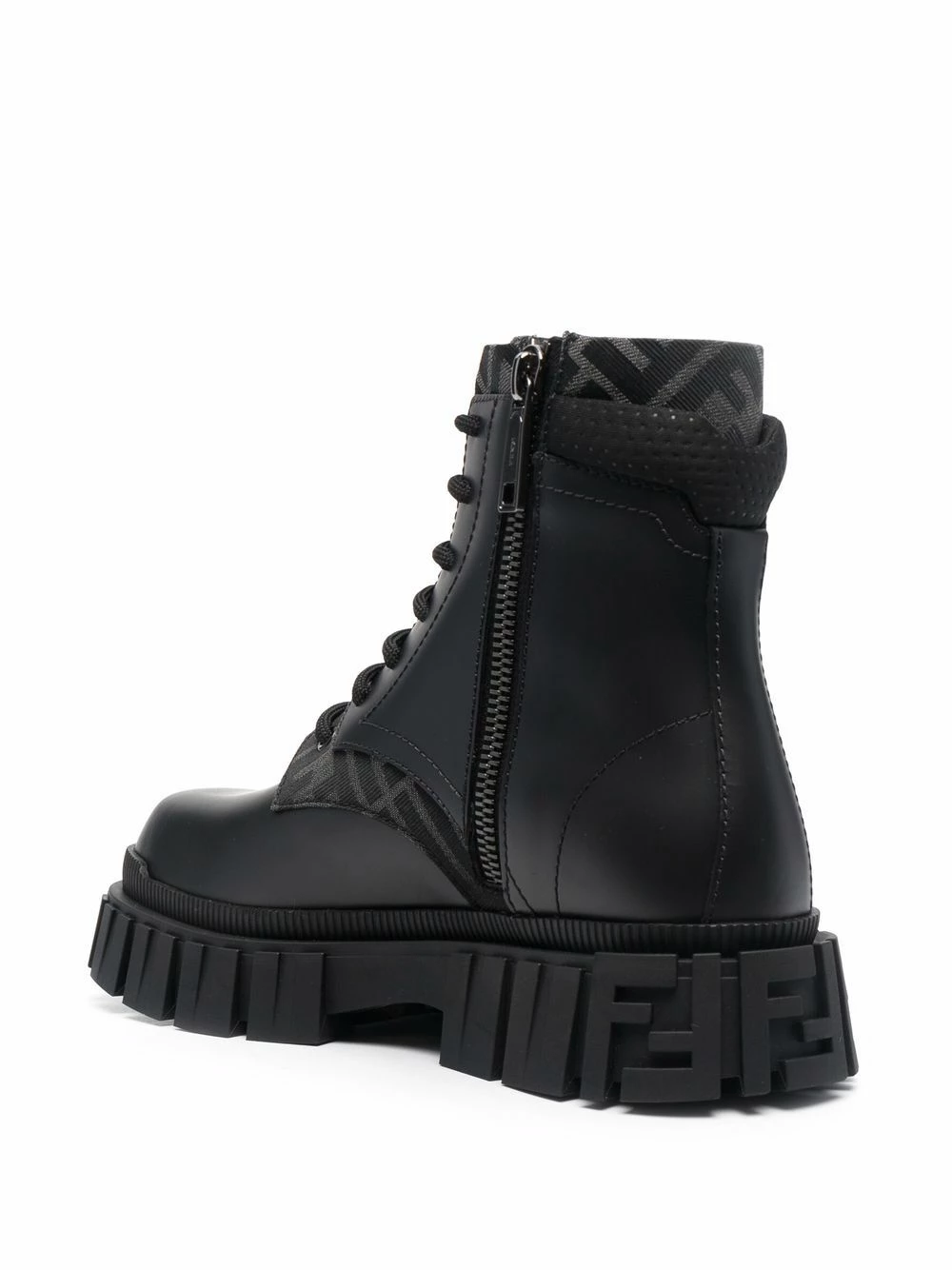 Wholesale ⭐ Fendi Monogram pattern lace up 🥾 boots of men ✔️ 5 Fendi monogram pattern lace-up boots