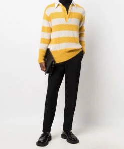 Fendi striped knitted polo shirt