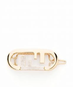 Fendi O’Lock crystal-embellished hair clip