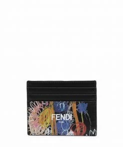 Fendi abstract-pattern logo-print cardholder