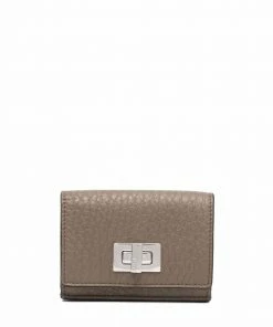 Fendi twist-lock leather cardholder