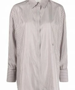 Fendi pinstriped classic collar shirt