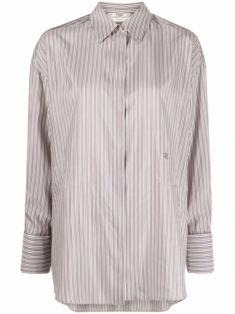 Cheap π Fendi Pinstriped classic collar π shirt π shirts of women 𧨠3 Fendi pinstriped classic collar shirt