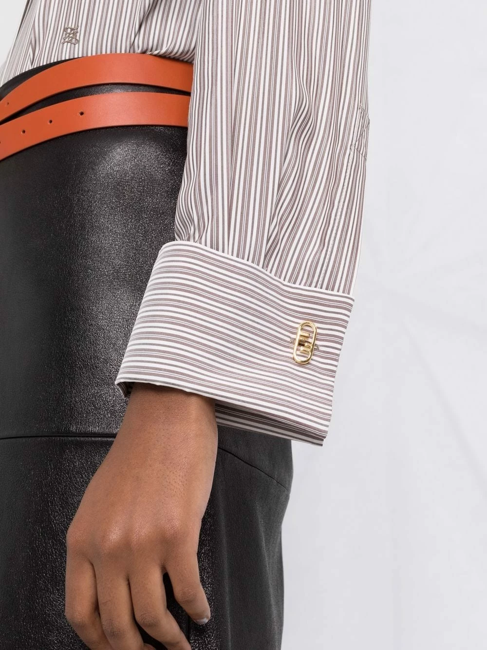 Cheap π Fendi Pinstriped classic collar π shirt π shirts of women 𧨠5 Fendi pinstriped classic collar shirt