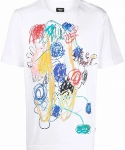 Fendi graphic-print cotton T-shirt