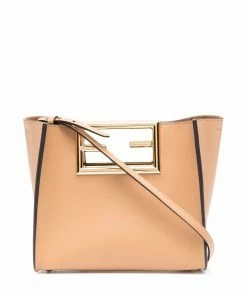 Fendi logo-plaque tote bag