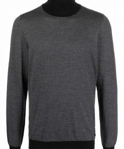 Fendi contrast-trim roll-neck jumper