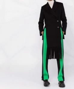 Fendi double-breasted fringed coat