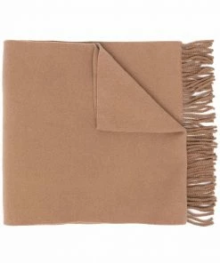 Fendi logo-patch knitted scarf