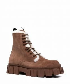 Fendi monogram-sole lace-up boots