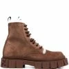 Fendi monogram-sole lace-up boots