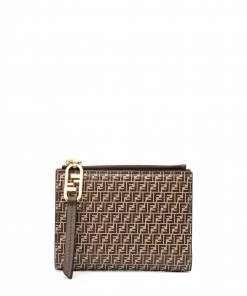 Fendi monogram pattern zip wallet