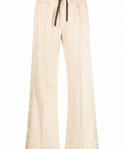 Fendi high-waisted logo-tape detail trousers