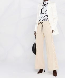 Fendi high-waisted logo-tape detail trousers